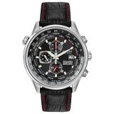 Red Arrows Chronograph 43mm, Black Dial, Stainless Steel Case, Black Leather Strap Eco-Drive Watch