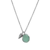Silver Tulum Aqua Chalcedony Pendant Necklace