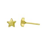 Yellow Gold Lucky Star Stud Earrings