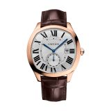 Drive de Cartier 41mm, Silver Dial, Automatic Movement, 18K Rose Gold Case, Leather Strap Watch