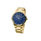 Genuine 39mm Navy Dial Quartz Movement Stainless Steel Watch