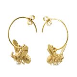 Flying Bee Hoop Earrings