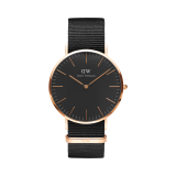 Classic Cornwall 40mm Black Dial Quartz Rose Gold Plated Watch