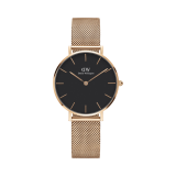 Petite Melrose 32mm Black Dial Quartz Rose Gold Plated Watch