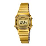 Ladies Vintage Gold Dial Digital Gold Plated Bracelet Watch