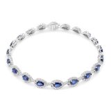 White Gold, Diamond and Sapphire Bracelet