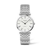 Longines La Grande Classique 36mm Stainless Steel Automatic Watch with Silver ‘Flinque’ Dial