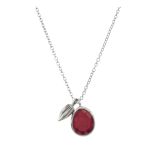 Juvi Silver Tulum Ruby Pendant. Image one