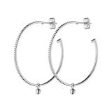 Helica Silver Tone Crystal Hoop Earrings