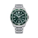Product photo of the Citizen Promaster Diver 44mm, Green Dial, Stainless Steel, Eco-Drive Watch BN0199-53X