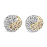 Weir Collection 18k Gold Diamond Cluster Earrings
