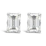 Weir Collection 1.43ct Diamond Stud Emerald Cut Earrings