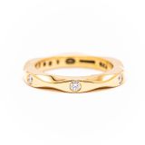 Georg Jensen Vintage 18k Yellow Gold Diamond Mirror Ring