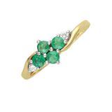 18k Emerald Cluster Ring