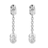 18k White Gold 48 Round Pavé .54ct Drop Earrings