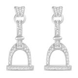 Roberto Coin 18k Diamond Stirrup Drop Earrings