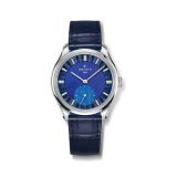 G.F.J. CALIBRE 135 39mm Blue Dial Platinum Leather Strap Watch