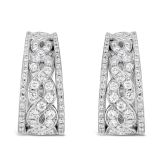 18k White Gold and 1.34cts Diamond Earrings