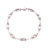 Georg Jenson Sterling Silver Moonlight Rose Quartz Necklace