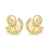 18k Gold Diamond Cart Wheel Earrings
