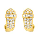 Weir Collection 18k Gold Diamond Half Hoop Earrings