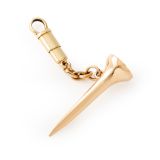 Weir Collection 9k Yellow Gold Tee Keyring. Image one