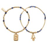 Photo of the ChloBo Phases of the Goddess Gold Plated Sodalite Bracelet Duo GBSET33733375