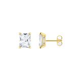 Thomas Sabo Octagonal White Crystal Gold Plated Stud Earrings