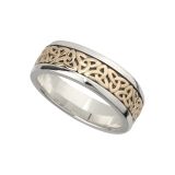 Sterling Silver and 10k Yellow Gold Trinity Knot Ring