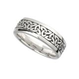 Oxidised Silver Mens Trinity Knot Ring