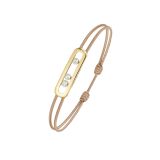 Messika 18K Yellow Gold Care(s) Beige Cord Diamond Bracelet 14099-YG