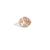 Mini Rockaway Pyramid Half Paved & Pink Gold Ring