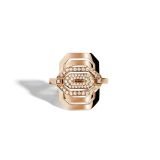 Petite My Way 18K Rose Gold & Half Paved Diamond Ring
