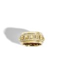Rockaway 18K Yellow Gold Half Paved Diamond Ring