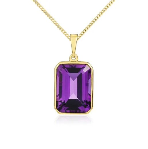Weir Collection  9K Yellow Gold Amethyst Double Drop Earrings